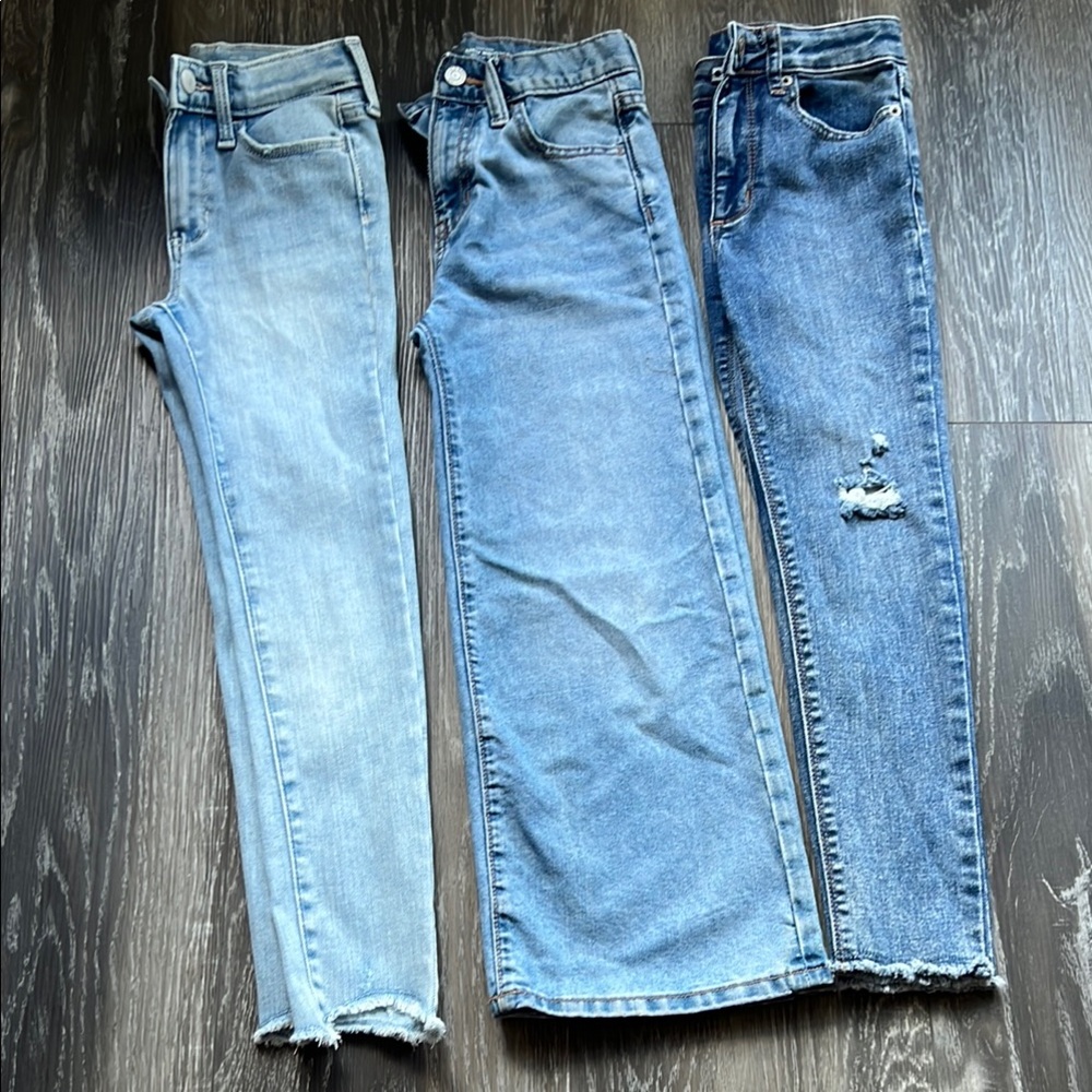 3/ BUNDLE Old Navy Kids Girls Blue Straight Leg Jeans